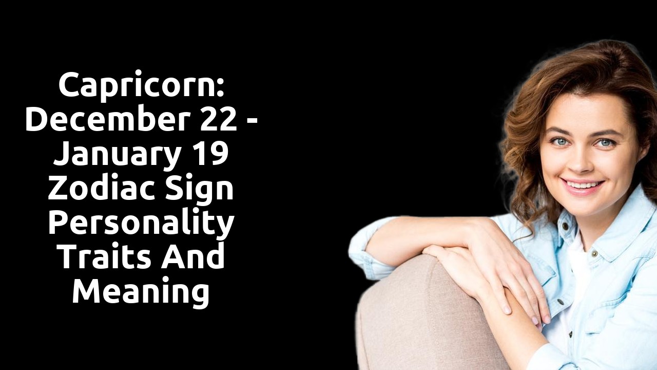 Capricorn: December 22 - January 19 Zodiac Sign Personality Traits and Meaning